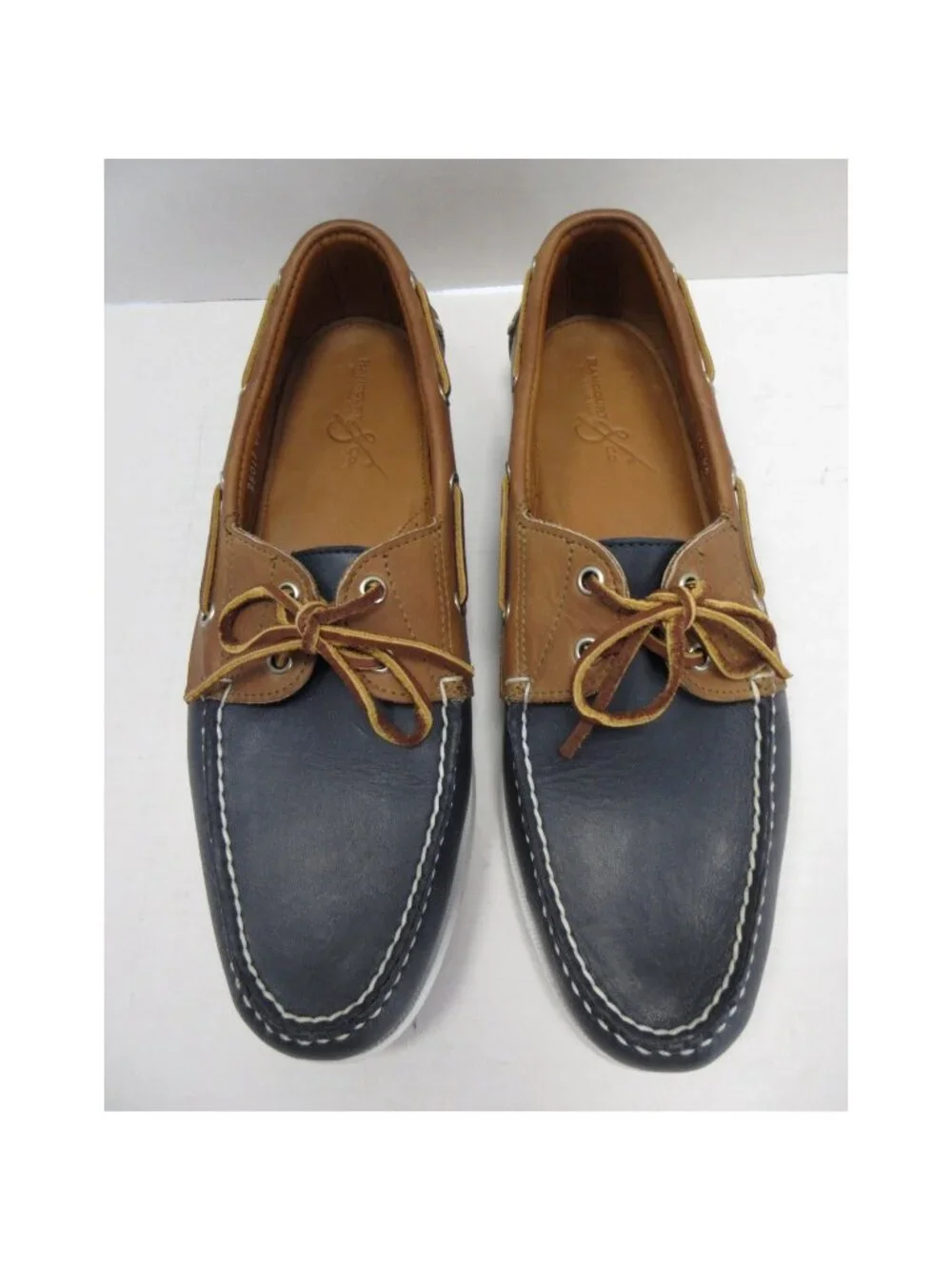 Rancourt & Co Boat Shoes 11 D Navy Leather Moccasin Lace Up USA Made